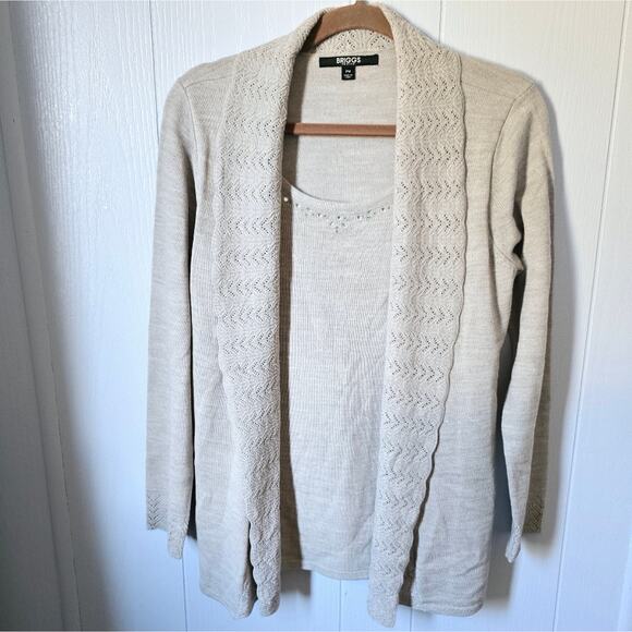 Briggs Petite Two-in-One Sweater PM – Layered Look, Neutral Knit - Picture 1 of 8